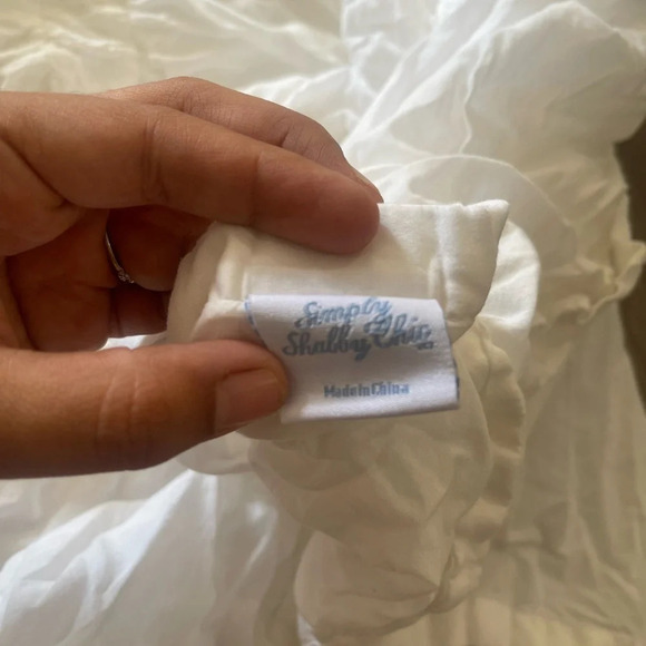 Simply Shabby Chic TWIN Solid White Ruched Smocked Duvet Cover Rachel Ashwell - Picture 9 of 16